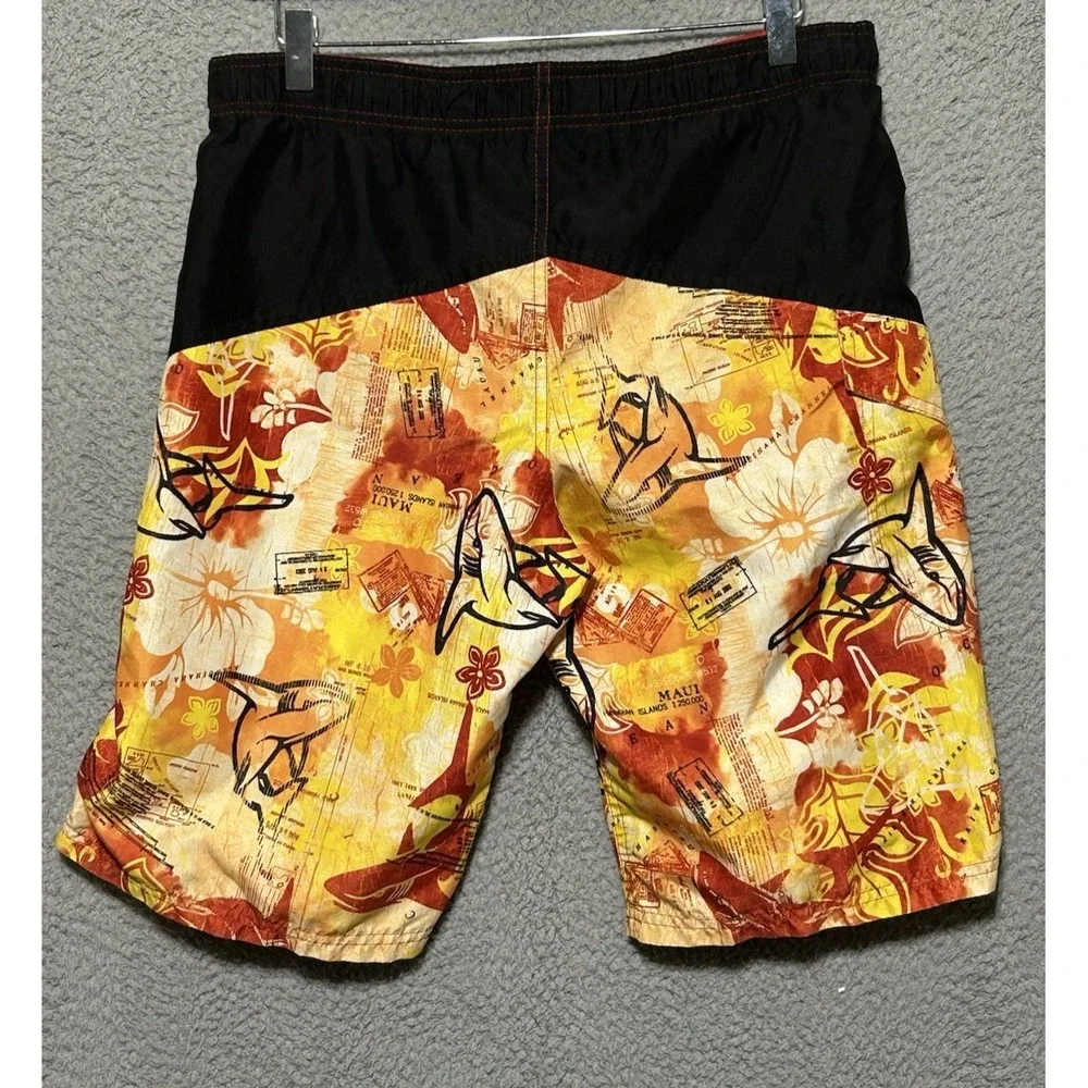 OP Ocean Pacific Hawaiian Board Shorts Swim Trunks Boys Size XL‎ 14-16 Sharks